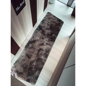 NWOT Gray plush extra long bath mat runner